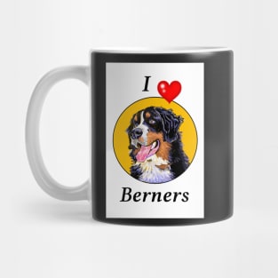 I LOVE BERNERS CARTOON GOLD Mug